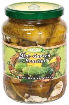 Eingelegte Mini-Gurken "Hrustiki"